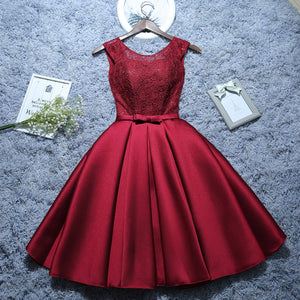 Short red lace evening Dress