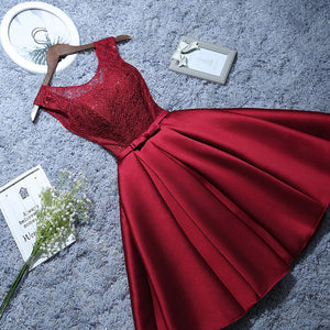Short red lace evening Dress