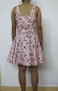 New Arrived Single Breasted Floral Tank Top + Mini Skirt
