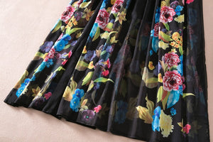 Floral Print Chiffon Party Holiday Long Dress