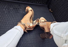 Load image into Gallery viewer, Chic Champagne Patent Leather Sandals