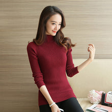 Load image into Gallery viewer, Sweater Autumn Winter Black Tops  Knitted