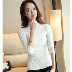Sweater Autumn Winter Black Tops  Knitted