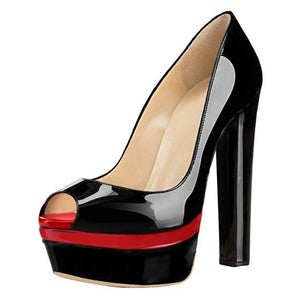 Peep Toe Super High Heel Platform Slip On Pumps