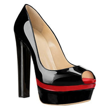 Load image into Gallery viewer, Peep Toe Super High Heel Platform Slip On Pumps