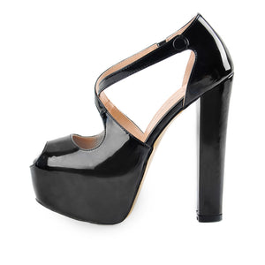 Peep Toe Super High Heel Platform Slip On Pumps