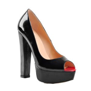 Peep Toe Super High Heel Platform Slip On Pumps