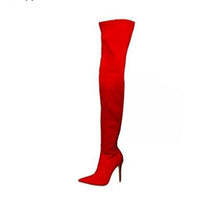 Load image into Gallery viewer, Candy Color Elastic long boots pointed toe thin leg autumn over-the-knee