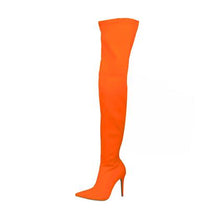 Load image into Gallery viewer, Candy Color Elastic long boots pointed toe thin leg autumn over-the-knee