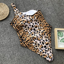 Load image into Gallery viewer, Red leopard swimsuit one piece Bandage sexy bikini Push up