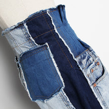 Load image into Gallery viewer, Casual Denim Patchwork  Trousers High Waist Hit Color