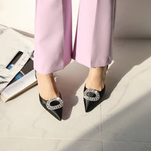 Load image into Gallery viewer, new stiletto pointed high heel rhinestone buckle
