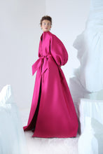 Load image into Gallery viewer, Gowns Flare Sleeves Pleated Fuchsia Formal Dress